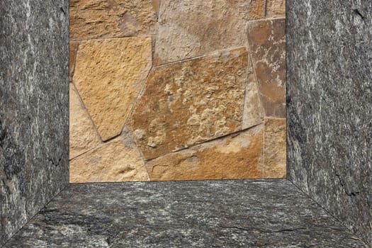 Unshaped stone wall pattern,wall made of rocks 