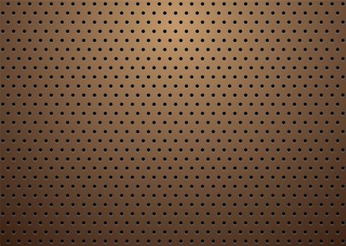 abstract bronze metal background with repeat hole design