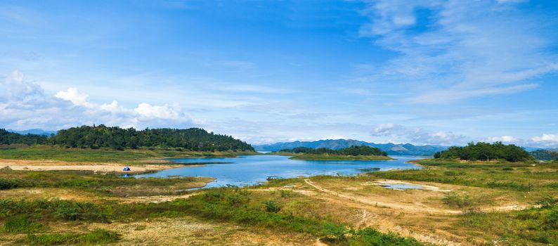 Mountain Lake with blue sky