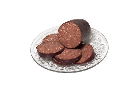 Freshly sliced venison sausage