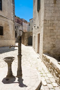 Small old well in Kotor  UNESCO twon - Montenegro.