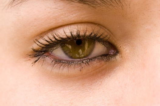 Closeup of a 16 year old girls eye with makeup