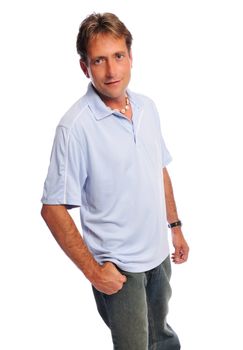 man in casual on white