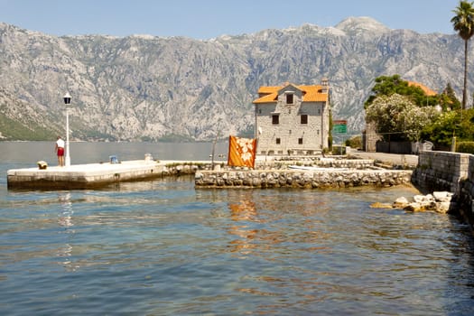 Coastline landscape in Montenegro. Bay of Kotor.