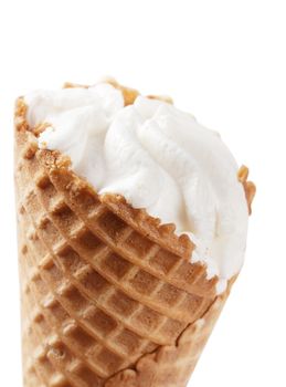 Ice-cream in a cone isolated over white background