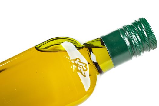 A bottle with olive oil isolated on the white