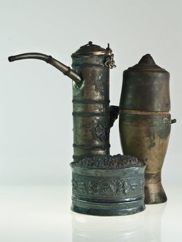 Opium box, Mortar, and versatile box,   made from silver