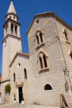 Sveti Ivan Church in Budva - Montenegro, summer sunny day.