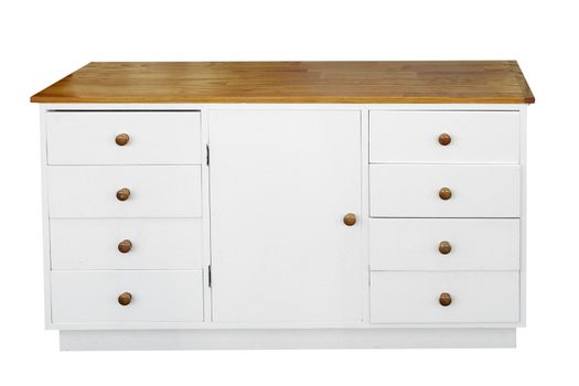 White Chest of Drawers isolated with clipping path       