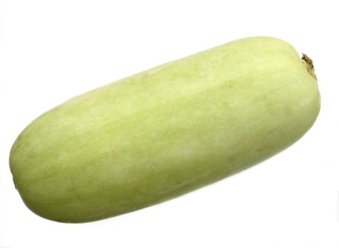 Fresh vegetable marrow on a white background a close up.