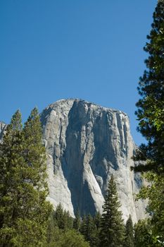 summertime view across Yosemite valley towards El Capitan and the east.