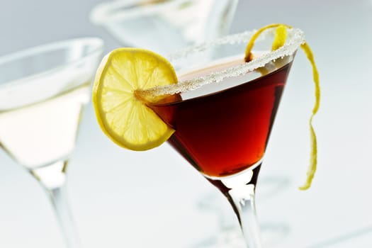 drink series: red cockatil with shugar and lemon