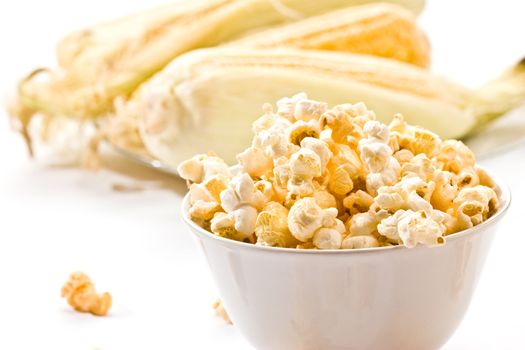 food series: macro picture of popcorn on the bowl