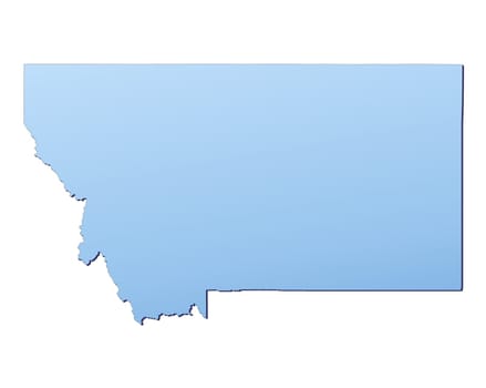 Montana(USA) map filled with light blue gradient. High resolution. Mercator projection.