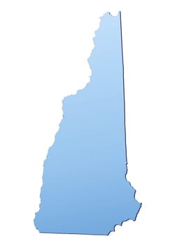 New Hampshire(USA) map filled with light blue gradient. High resolution. Mercator projection.