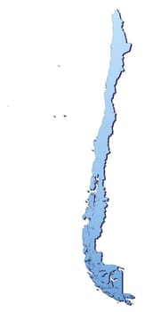 Chile map filled with light blue gradient. High resolution. Mercator projection.