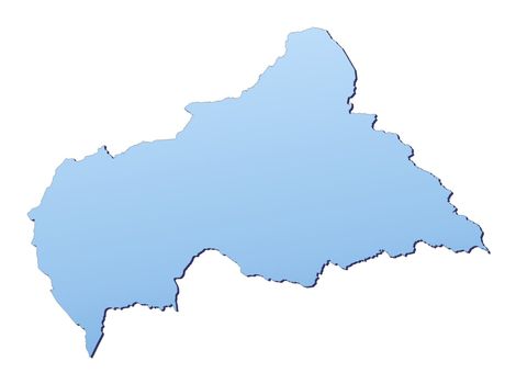Central African Republic map filled with light blue gradient. High resolution. Mercator projection.