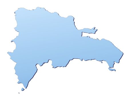 Dominican Republic map filled with light blue gradient. High resolution. Mercator projection.