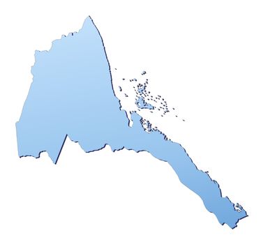 Eritrea map filled with light blue gradient. High resolution. Mercator projection.
