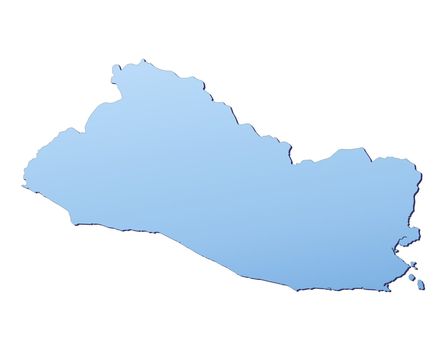 El Salvador map filled with light blue gradient. High resolution. Mercator projection.