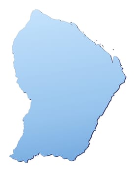 French Guiana map filled with light blue gradient. High resolution. Mercator projection.