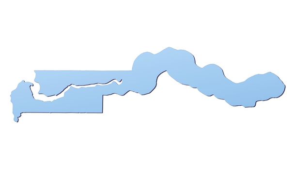 The Gambia map filled with light blue gradient. High resolution. Mercator projection.