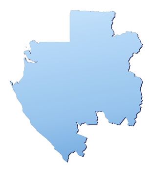 Gabon map filled with light blue gradient. High resolution. Mercator projection.