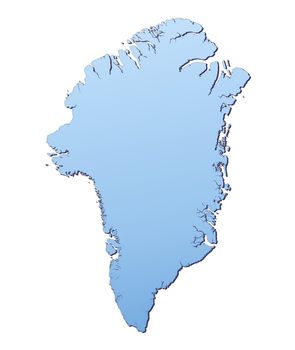 Greenland map filled with light blue gradient. High resolution. Mercator projection.