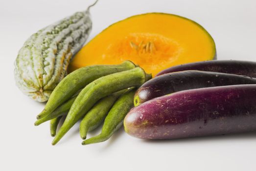 Newly harvested fresh fruits and vegetables from the farm                                