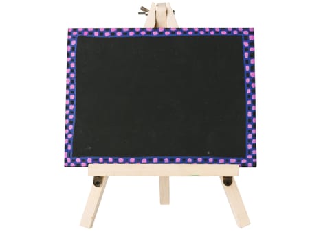 empty blackboard with tripod wooden