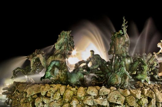 Fountain at the foot of the Girondins monument in Bordeaux
