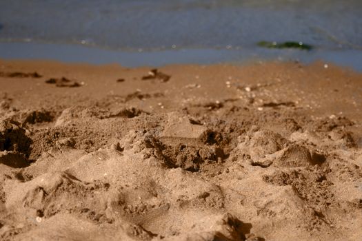 Bunch of sand along the shore