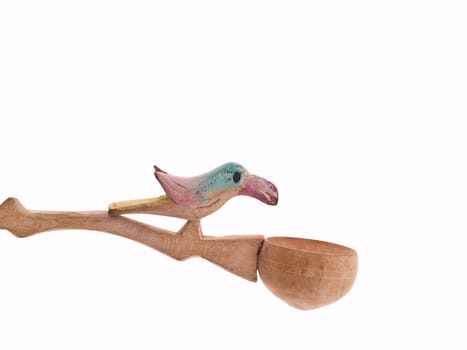 dipper made from Coconut shell on white background