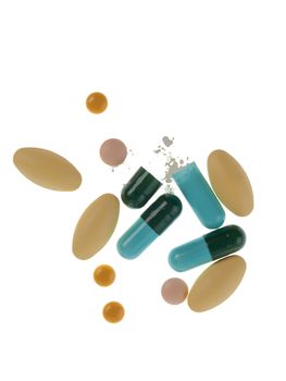 Colorful tablets with capsules