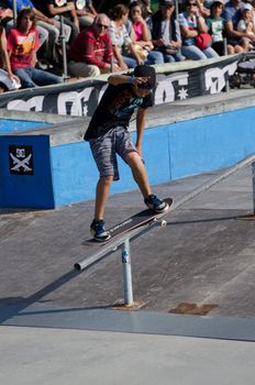 ILHAVO, PORTUGAL - SEPTEMBER 04: Tiago Lopes during the 2nd Stage of the DC Skate Challenge on September 04, 2011 in Ilhavo, Portugal.