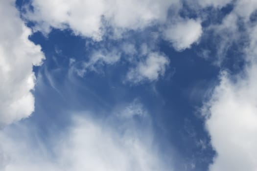 Light white clouds and blur sky, warm summer day