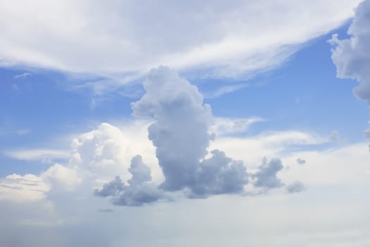 Light white clouds against the background of blue sky