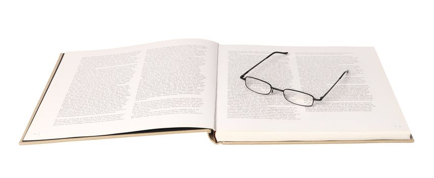 Glasses in a spreaded book