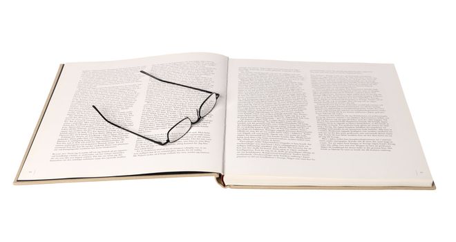 Glasses in a spread book