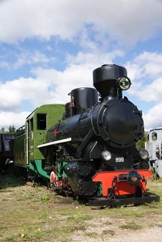 The steam locomotive of the last century costs at station