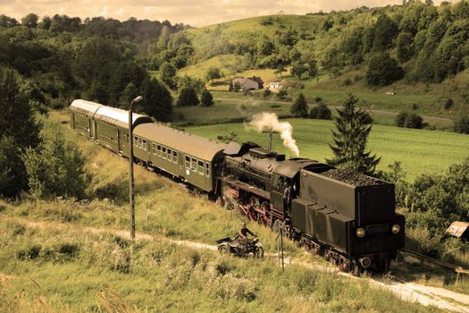 Landscape with a steam train
