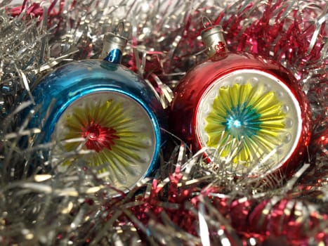 Tinsel and baubles for Christmas tree decoration