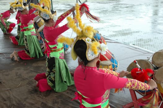 traditional dancer from west java-indonesia performing local art dancing