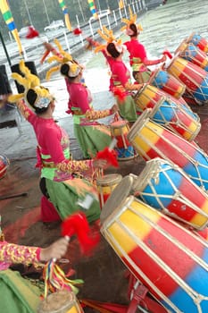 traditional dancer from west java-indonesia performing local art dancing