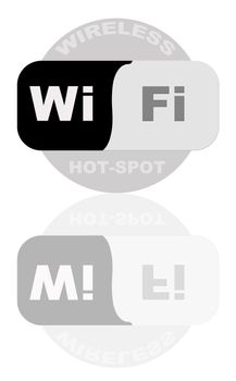 portrait of wireless 802.11 hot spot sign