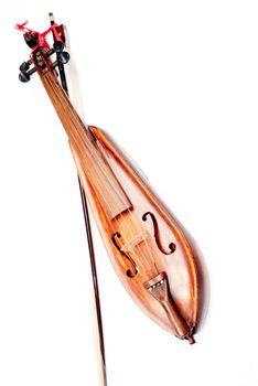 portrait of an old special violin called "traskofiol" in Sweden
