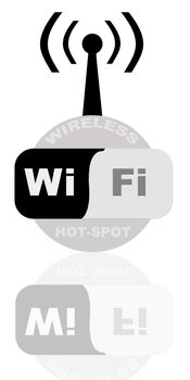 portrait of wireless 802.11 hot spot sign