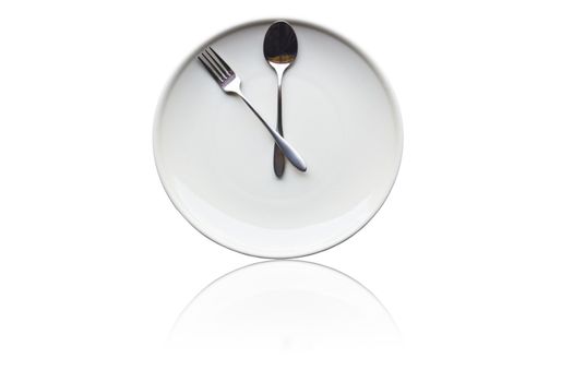 It's time for lunch.
Spoon and fork instead of the clock on the dinner plates.