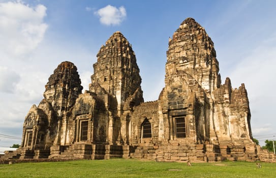 Wat Phra Prang Sam Yot temple in Lopburi,Thailand