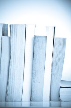 Several old books isolated on white background